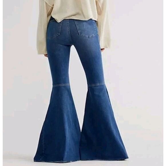 Free People Denim - Free People Womens Float On Flare Jeans Size 28 R Bell Bottom 70s Hippie Boho